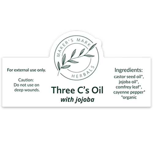 Castor oil with jojoba oil ingredient label