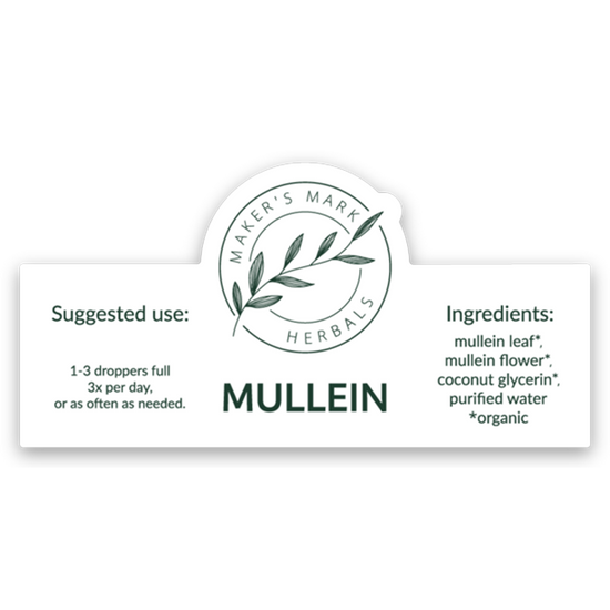 Mullein ingredient label