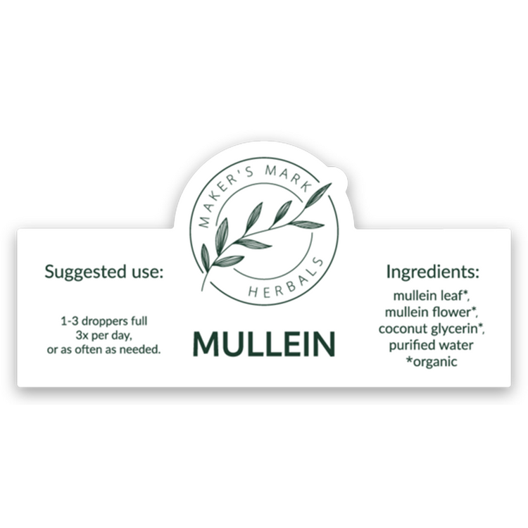 Mullein ingredient label