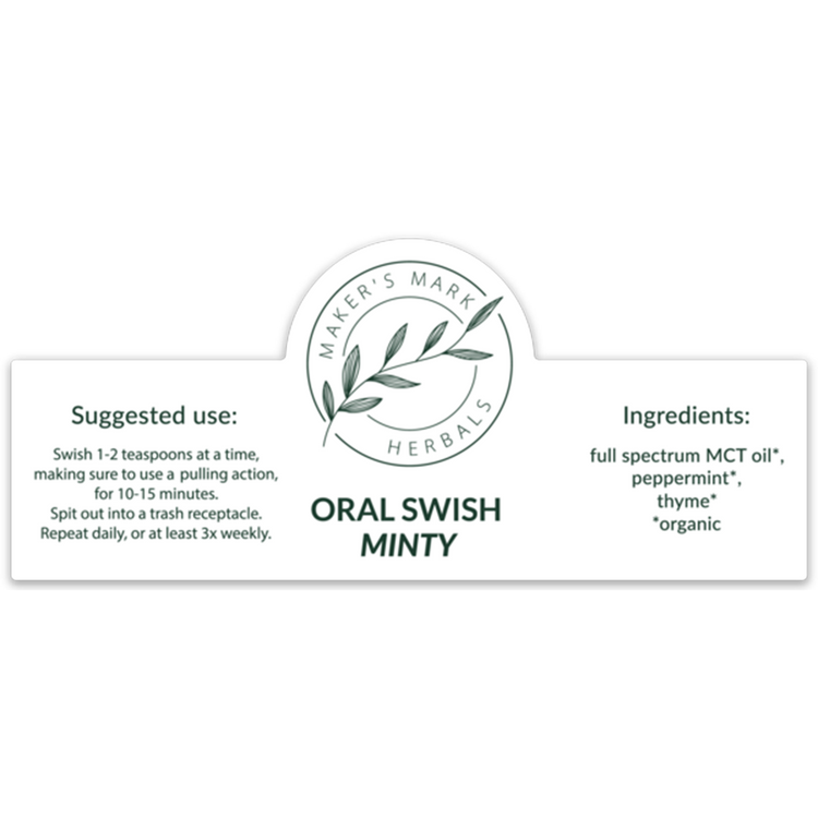 Oral Swish Minty Ingredient Label