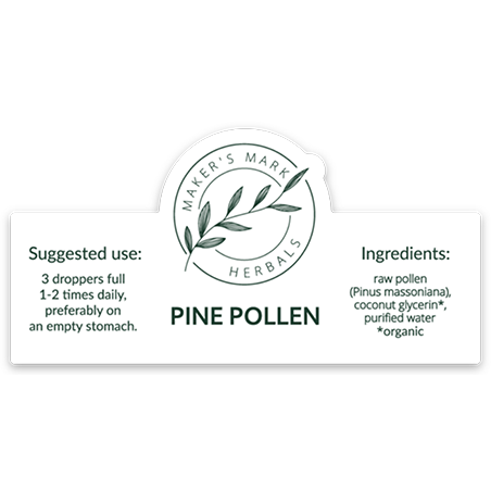 Pine pollen ingredient label