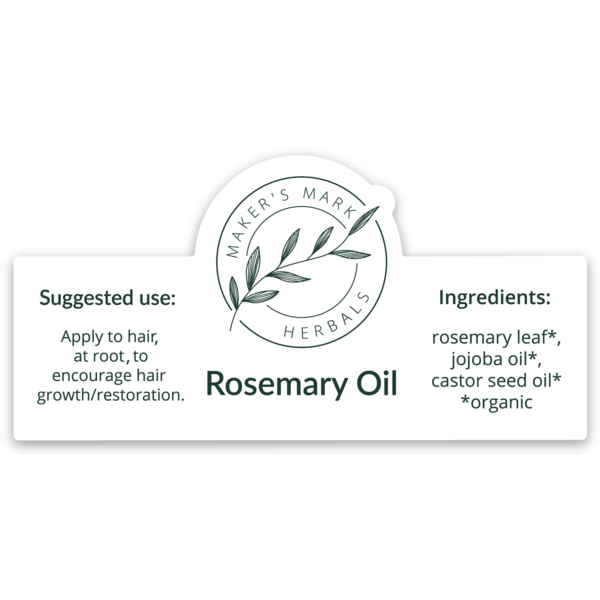 Rosemary oil ingredient label