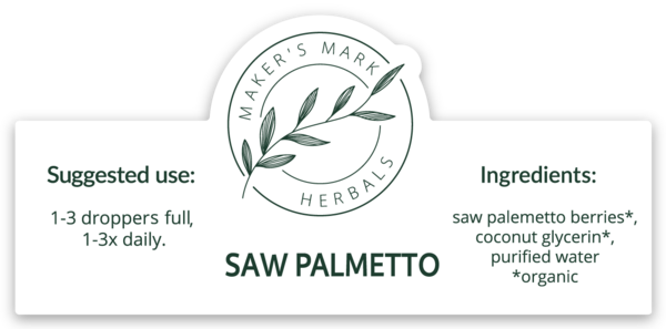 Saw Palmetto extract ingredient label